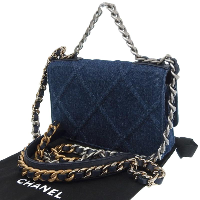 CHANEL 19 シャネル デニム チェーンウォレット ショルダーバッグ ココ