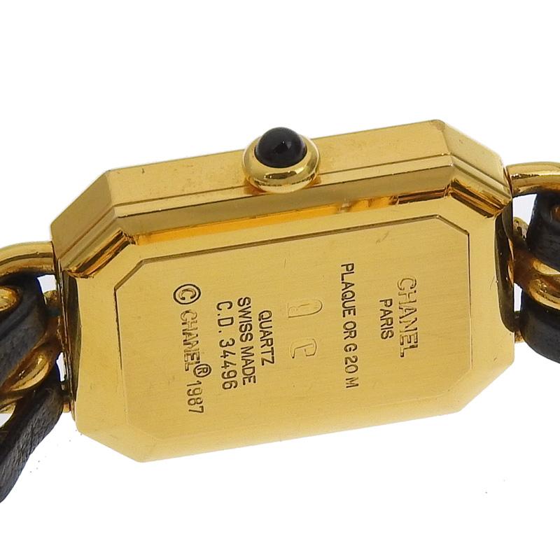 シャネル CHANEL プルミエール #M レディース クォーツ 腕時計 GP/革 ブラック文字盤 H0001 中古 新入荷 CH0999 PREMIERE（CHANEL） シャネル CHANEL プルミエール #M レディース