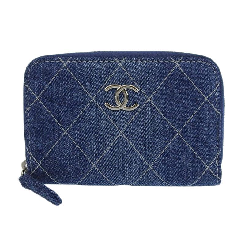マトラッセ シャネル CHANEL コインケース 小銭入れ デニム ブルー 27