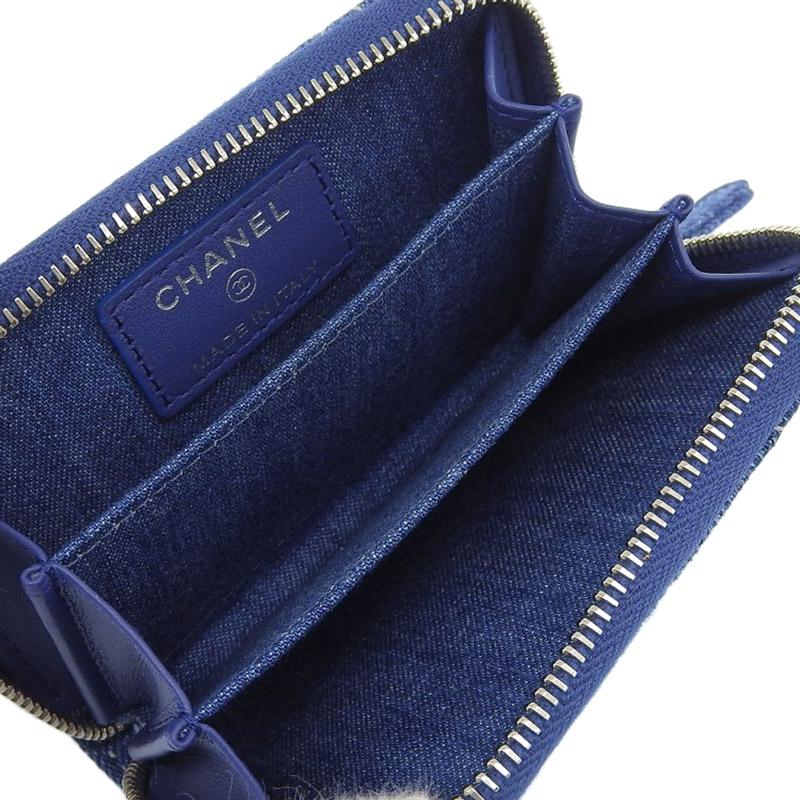 マトラッセ シャネル CHANEL コインケース 小銭入れ デニム ブルー 27