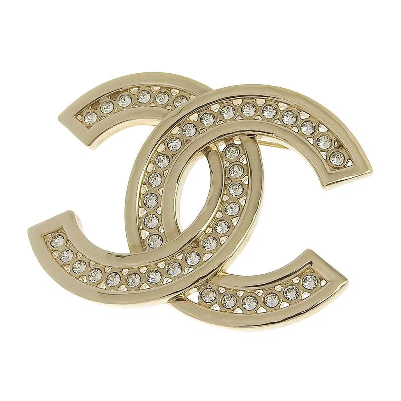 CHANEL（シャネル） ブローチ ココマーク ラインストーン GP ゴールド