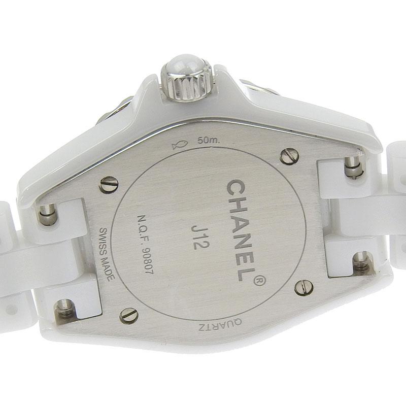 シャネル CHANEL J12 レディース クォーツ 腕時計 セラミック/SS 8Pダイヤモンド ホワイトシェル文字盤 H2570 中古 新入荷 CH0900 J12 シャネル CHANEL レディース クォーツ 腕時計 SS/セラミック 8P