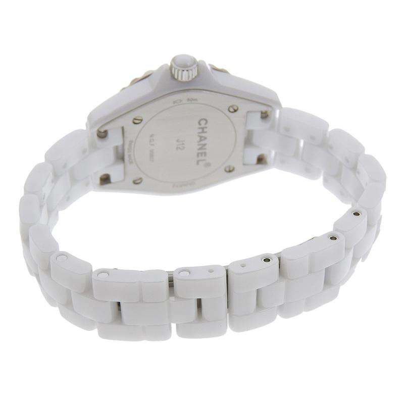 シャネル CHANEL J12 レディース クォーツ 腕時計 セラミック/SS 8Pダイヤモンド ホワイトシェル文字盤 H2570 中古 新入荷 CH0900 J12 シャネル CHANEL レディース クォーツ 腕時計 SS/セラミック 8P