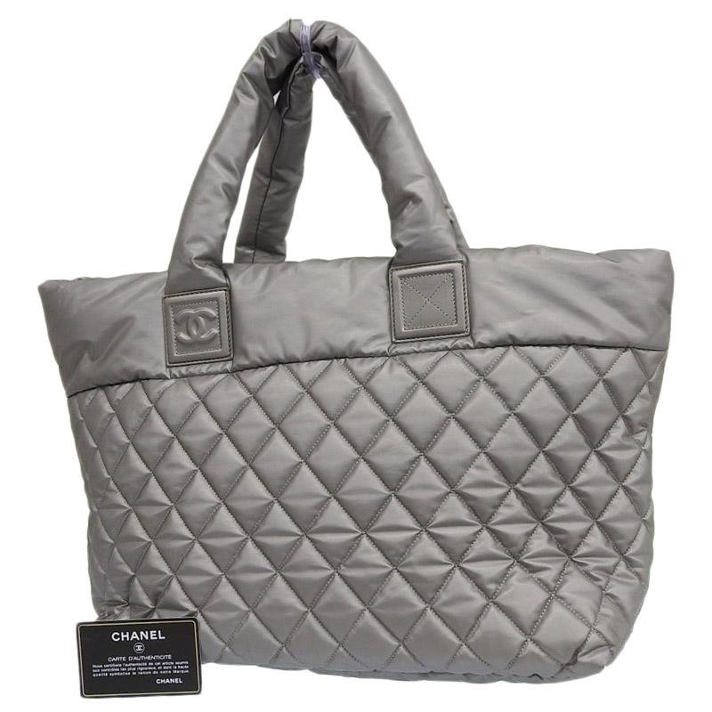 シャネル　コココクーン　ナイロン　トートバッグ　シルバー COCO COCOON シャネル CHANEL コココクーン トートバッグ ナイロン