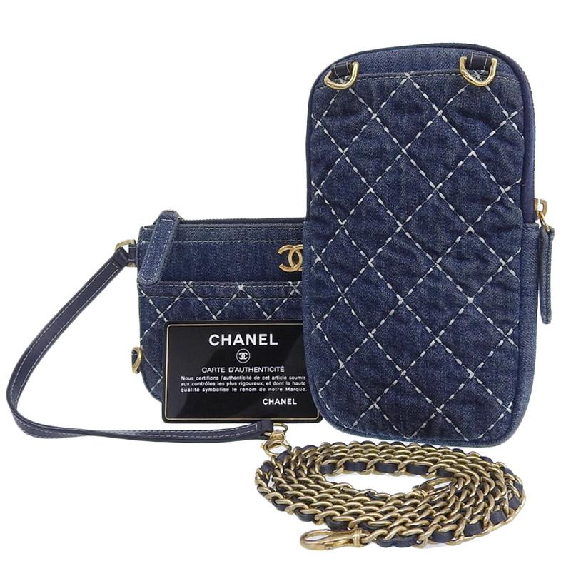 シャネル CHANEL クルーズライン チェーンポシェット ショルダーバッグ スマホショルダー デニム ブルー 29番台 中古 新入荷 CH1038 CHANEL（シャネル） クルーズライン チェーンポシェット ショルダー