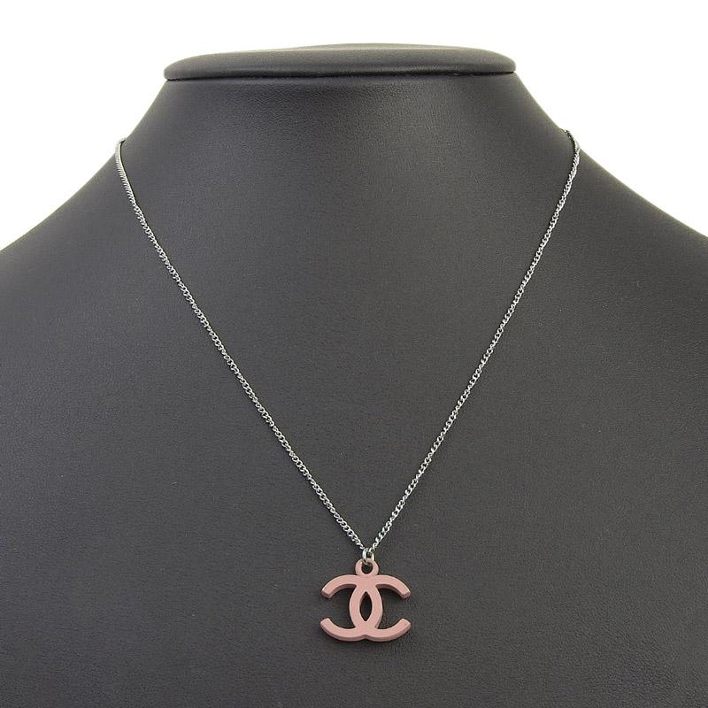 CHANEL（シャネル） ネックレス ココマーク ピンク/シルバー色 01C