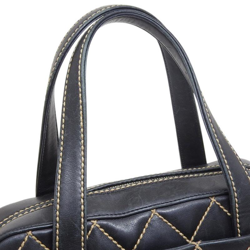 ワイルドステッチ シャネル CHANEL ハンドバッグ ミニボストン レザー