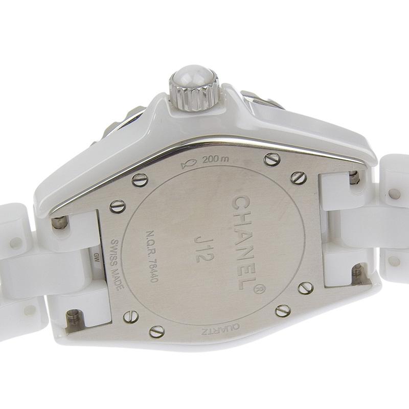シャネル CHANEL J12 レディース クォーツ 腕時計 セラミック 8Pダイヤモンド ホワイト文字盤 H2422 中古 新入荷 CH0837 J12 シャネル CHANEL レディース クォーツ 腕時計 セラミック/SS 8P