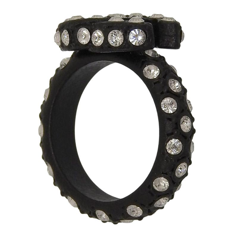 CHANEL（シャネル） ココマーク ラインストーン リング ブラック 12.5