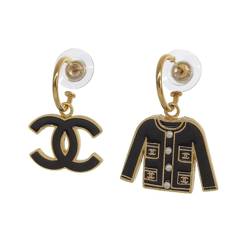 CHANEL（シャネル） ジャケット ココマーク ピアス GP ブラック 