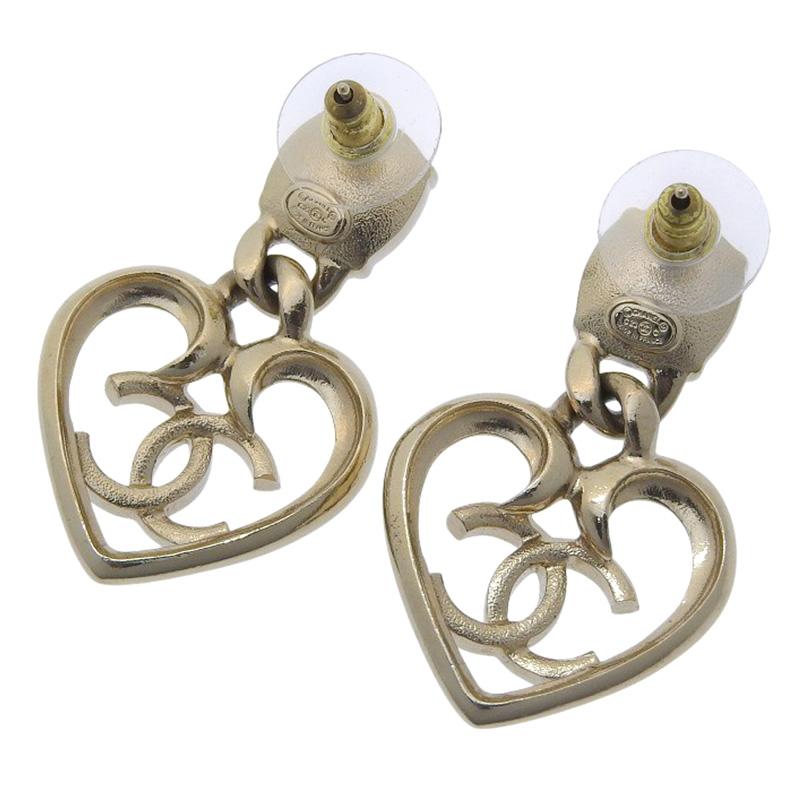 CHANEL（シャネル） ココマーク ハート ピアス GP ラインストーン