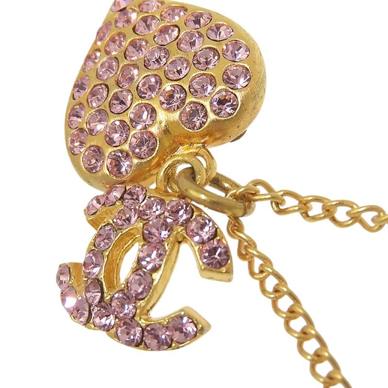 CHANEL シャネル ココマーク ハート 02P ネックレス CHANEL（シャネル） ココマーク ハート ネックレス ラインストーン