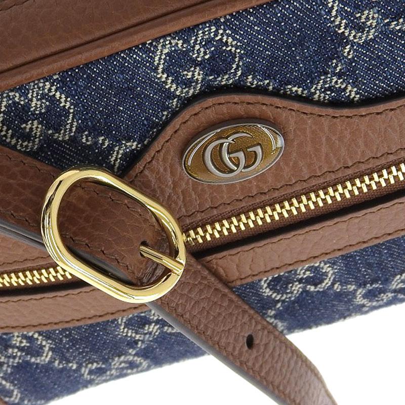 グッチ GUCCI オフィディア ショルダーバッグ ミニバッグ GGジャカードデニム ブルー ブラウン 517350 美品 新入荷 GU0336 GUCCI（グッチ） オフィディア ショルダーバッグ ミニバッグ GGジャ
