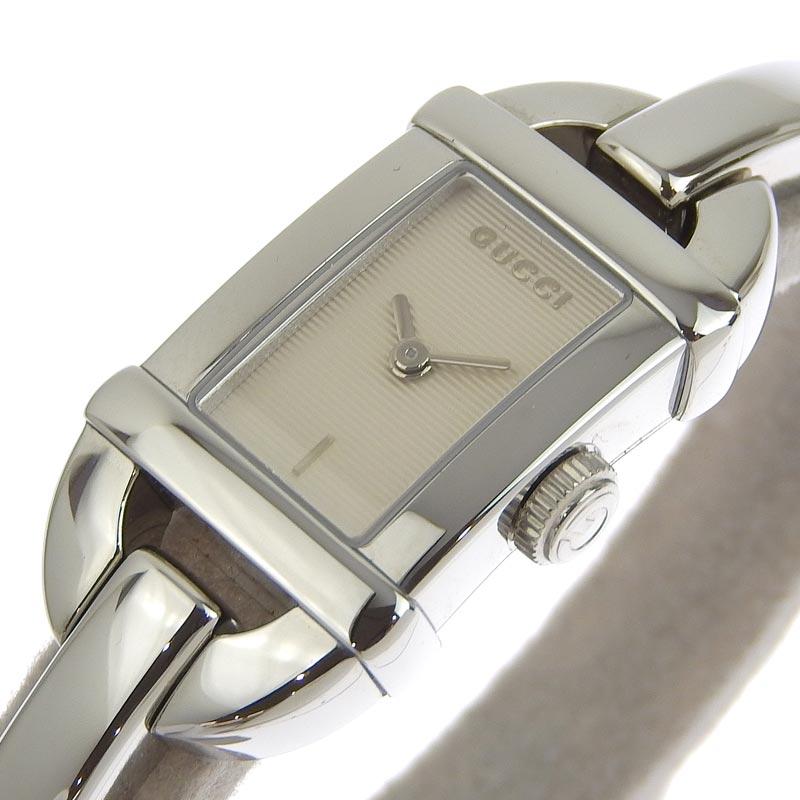 GUCCI グッチ バンブー バングル レディース クォーツ 腕時計 SS  