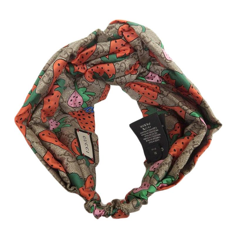 GG グッチ GUCCI ストロベリープリント ヘッドバンド ターバン GG グッチ GUCCI ストロベリープリント ヘッドバンド ターバン