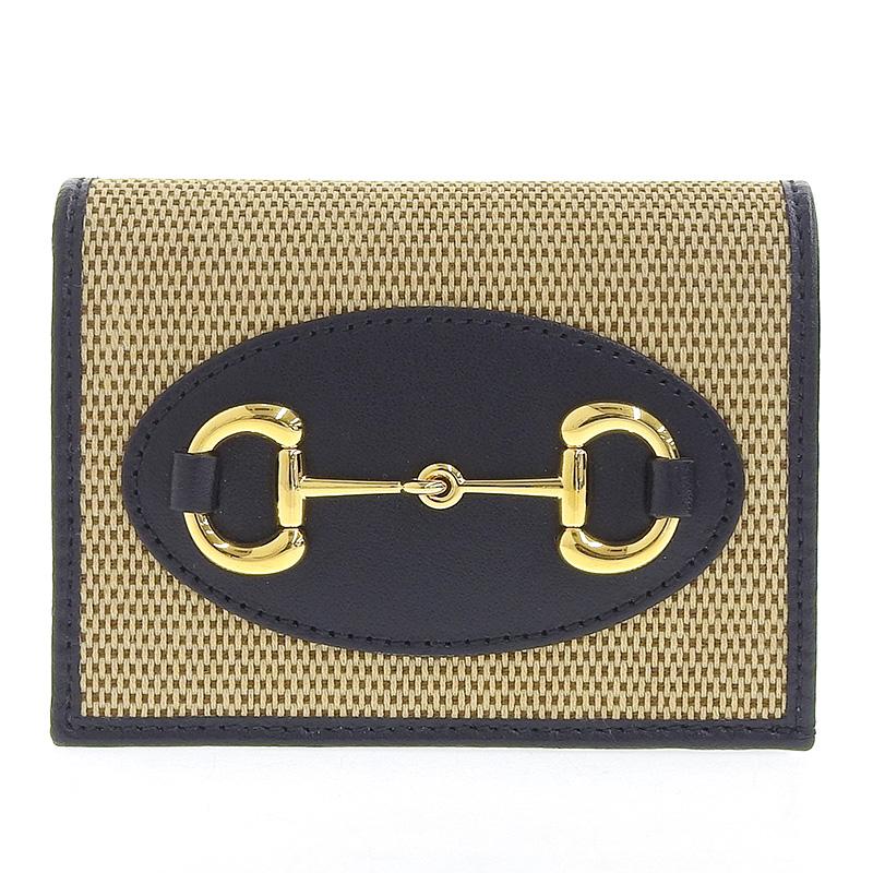 美品✨GUCCI /グッチGGキャンバス ホースビット 二つ折り財布 GUCCI グッチ GGキャンバス 二つ折り財布 シェリーライン ホース