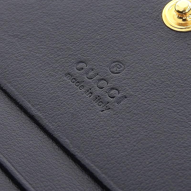 グッチ GUCCI ホースビット 二つ折り財布 コンパクトウォレット キャンバス レザー ベージュ ネイビー 621887 美品 新入荷 GU0499 GUCCI（グッチ） ホースビット 二つ折り財布 コンパクトウォレット