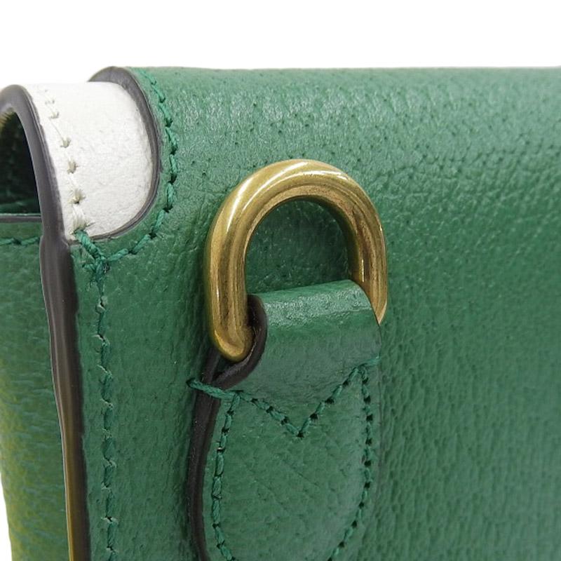 グッチ GUCCI ショルダーバッグ ミニショルダー アディダスコラボ レザー グリーン 721794 美品 新入荷 GU0529 GUCCI（グッチ） ショルダーバッグ ミニショルダー アディダスコラボ