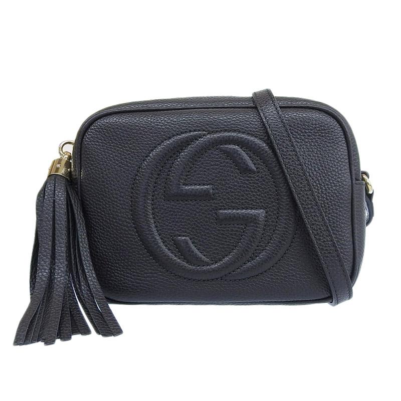 グッチ GUCCI ソーホー ディスコバッグ ショルダーバッグ 斜め掛けショルダー レザー ブラック タッセル 308364 中古 新入荷 GU0532 GUCCI（グッチ） ソーホー ディスコバッグ ショルダーバッグ 斜め掛け