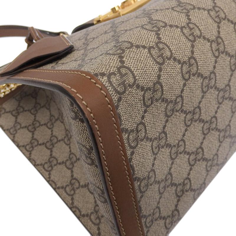 グッチ GUCCI GGスプリーム GGミディアム ショルダーバッグ レザー ベージュ ブラウン 479197 中古 新入荷 GU0555 GG グッチ GUCCI GGスプリーム GGミディアム ショルダーバッグ レザー