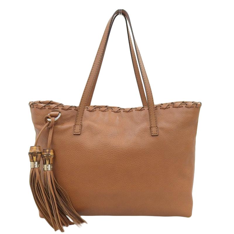 GUCCI（グッチ） トートバッグ バンブータッセル レザー ブラウン