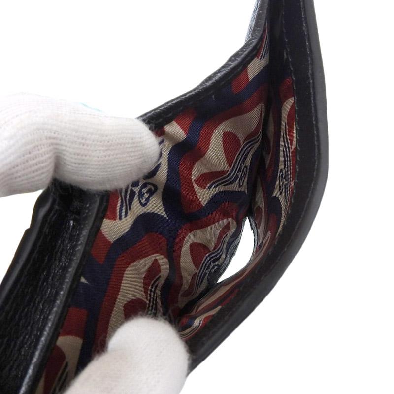 グッチ GUCCI アディダスコラボ ショルダーウォレット レザー ブラック/ホワイト 702248 美品 新入荷 GU0586 ADIDAS X GUCCI グッチ GUCCI アディダスコラボ ショルダーウォレット