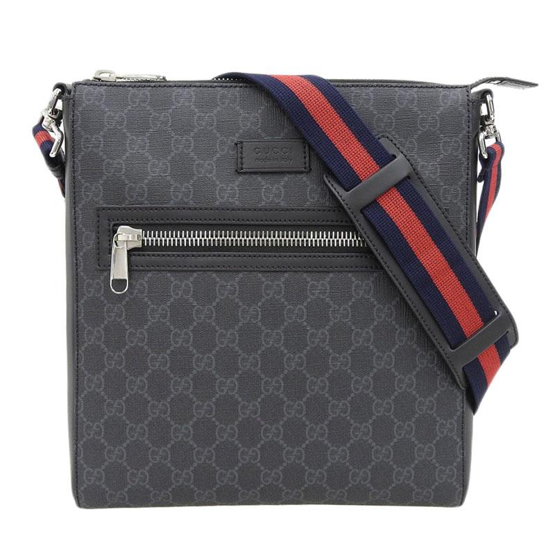 グッチ 474137 PVC×レザー GGスプリーム ショルダーバッグ GUCCI（グッチ） GUCCI GGスプリーム ショルダーバッグ 斜め掛け