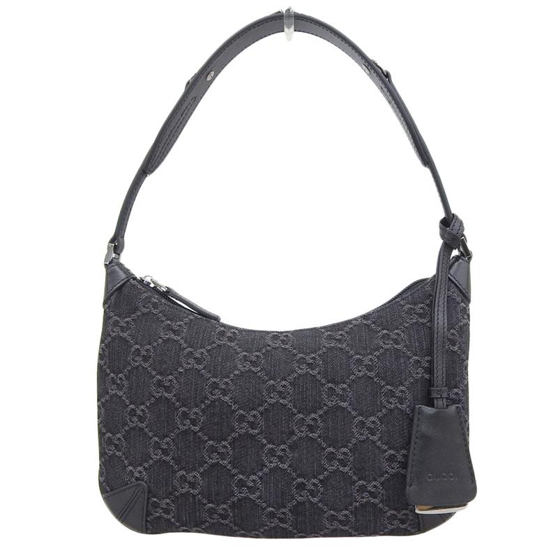 GUCCI グッチ ホースビット スリムスモールショルダー GG 774719 デニム 黒 GUCCI（グッチ） ホースビットスリム スモールショルダー ショルダー