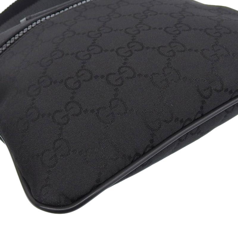 グッチ GUCCI GG ショルダーバッグ ナイロン/レザー ブラック 449183 中古 新入荷 GU0631 GG グッチ GUCCI ショルダーバッグ ナイロン/レザー ブラック 449183