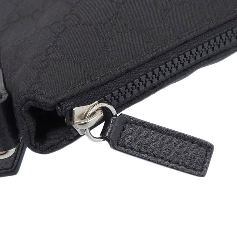 グッチ GUCCI GG ショルダーバッグ ナイロン/レザー ブラック 449183 中古 新入荷 GU0631 GG グッチ GUCCI ショルダーバッグ ナイロン/レザー ブラック 449183