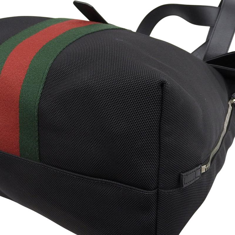 グッチ GUCCI シェリーライン バックパック リュックサック キャンバス レザー ブラック 619749 中古 新入荷 GU0672_2