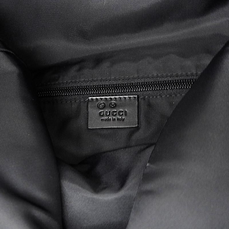 グッチ GUCCI シェリーライン バックパック リュックサック キャンバス レザー ブラック 619749 中古 新入荷 GU0672_6