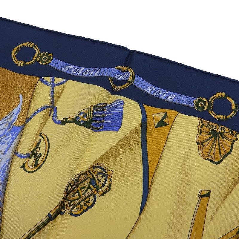 HERMES（エルメス） カレ90 スカーフ シルク ネイビー系 「シルクの