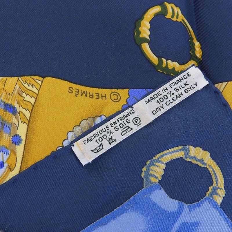 HERMES（エルメス） カレ90 スカーフ シルク ネイビー系 「シルクの