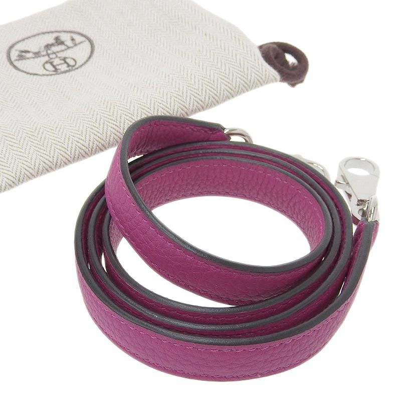 HERMES エルメス ショルダーストラップ ケリー用 レザー パープル系