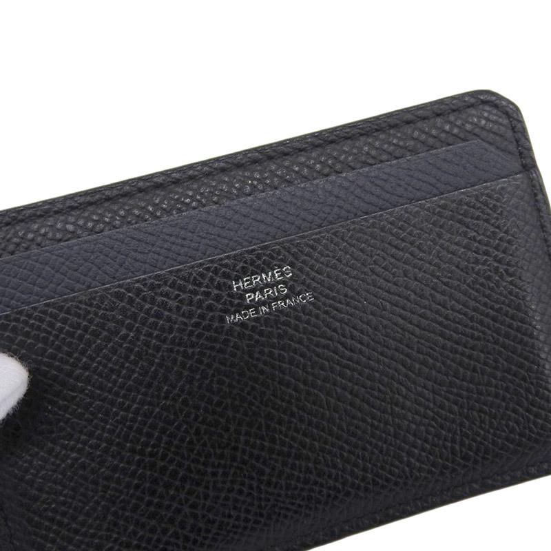 エルメス HERMES シティ 4CC カードケース 名刺入れ レザー ブラック/ネイビー D刻印 2019年 中古 新入荷 HE0764｜ronde｜06