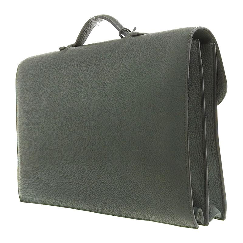 エルメス HERMES サックアデペッシュ38 ビジネスバッグ トゴ グリーン □E刻印 2001年 中古 新入荷 HE0845 HERMES（エルメス） サックアデペッシュ38 ビジネスバッグ トゴ