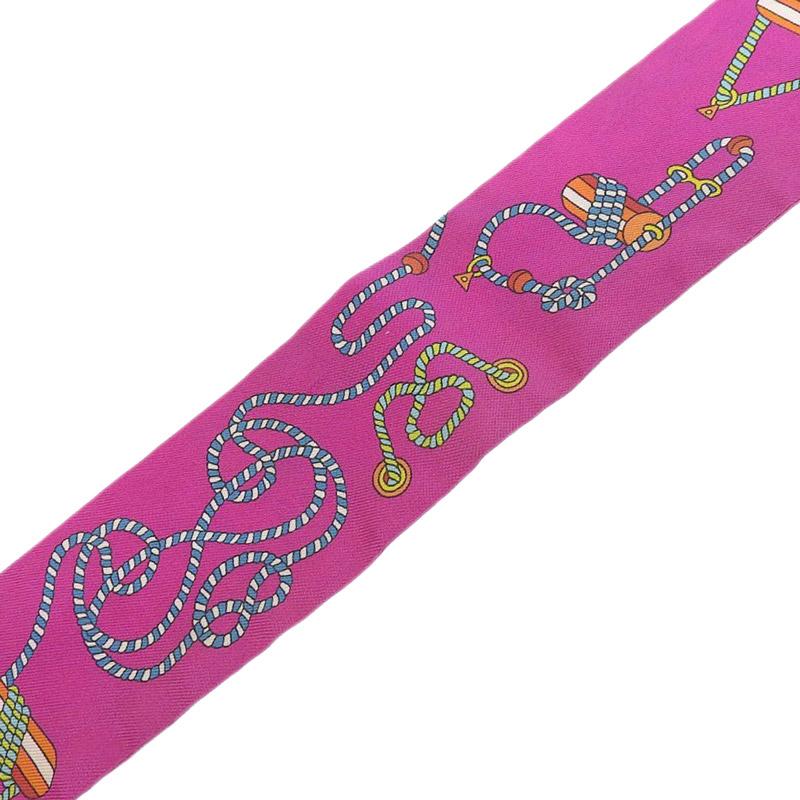 Twilly d'Hermes エルメス HERMES ツイリー スカーフ シルク ピンク