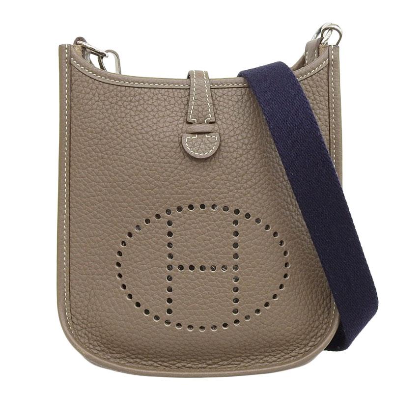 エルメス HERMES エヴリンTPM ショルダーバッグ トリヨンクレマンス エトゥープ C刻印 2018年 SV金具 中古 新入荷 HE0853 エヴリン エルメス HERMES エヴリンTPM ショルダーバッグ トリヨン
