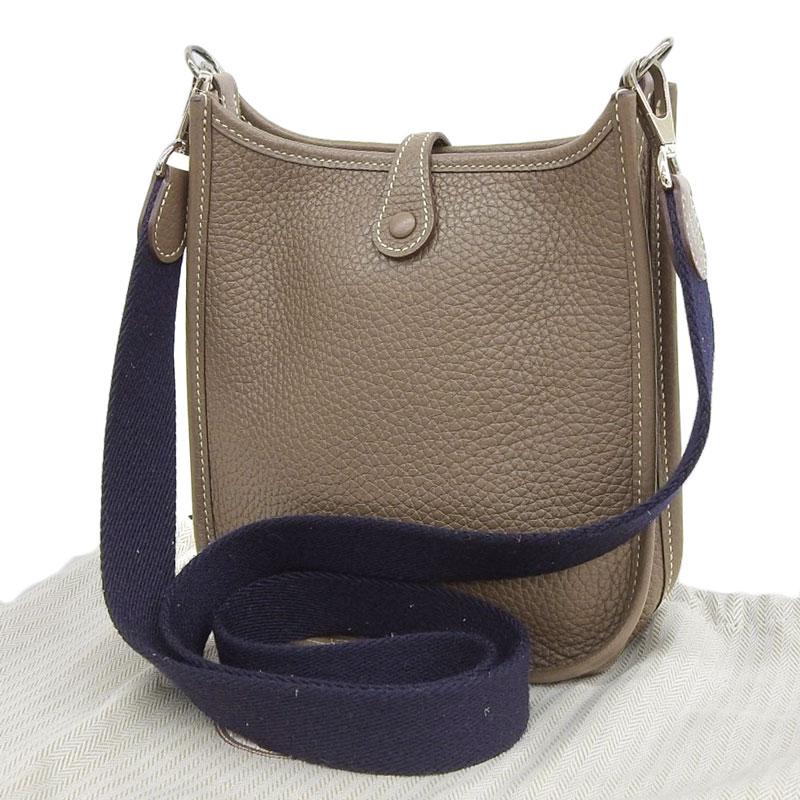 エルメス HERMES エヴリンTPM ショルダーバッグ トリヨンクレマンス エトゥープ C刻印 2018年 SV金具 中古 新入荷 HE0853 エヴリン エルメス HERMES エヴリンTPM ショルダーバッグ トリヨン