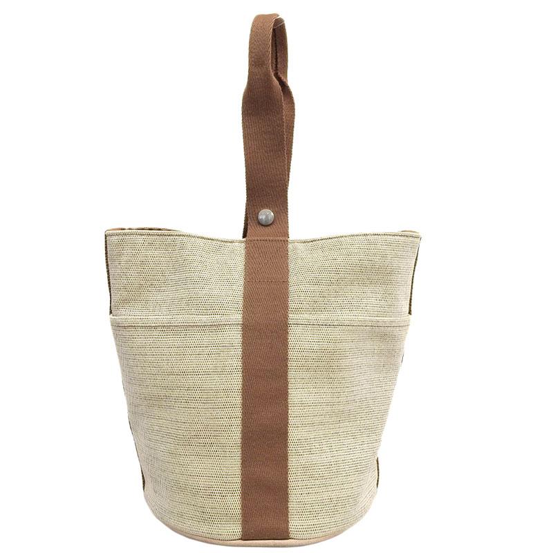 HERMES エルメス サクソー ショルダーバッグ ベージュ レディース HERMES（エルメス） サクソーMM ハンドバッグ キャンバス ベージュ