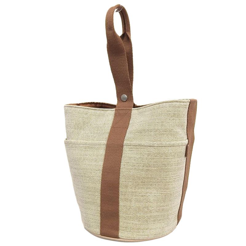 HERMES（エルメス） サクソーMM ハンドバッグ キャンバス ベージュ