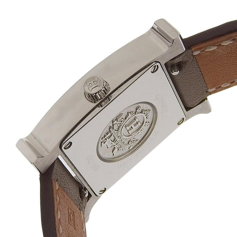 エルメス HERMES Hウォッチ レディース クォーツ 腕時計 SS/革 ホワイト文字盤 HH1.210 中古 新入荷 HE0868 H Watch エルメス HERMES Hウォッチ レディース クォーツ 腕時計 SS/革