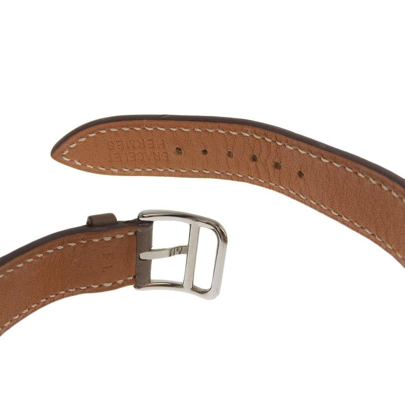 エルメス HERMES Hウォッチ レディース クォーツ 腕時計 SS/革 ホワイト文字盤 HH1.210 中古 新入荷 HE0868 H Watch エルメス HERMES Hウォッチ レディース クォーツ 腕時計 SS/革