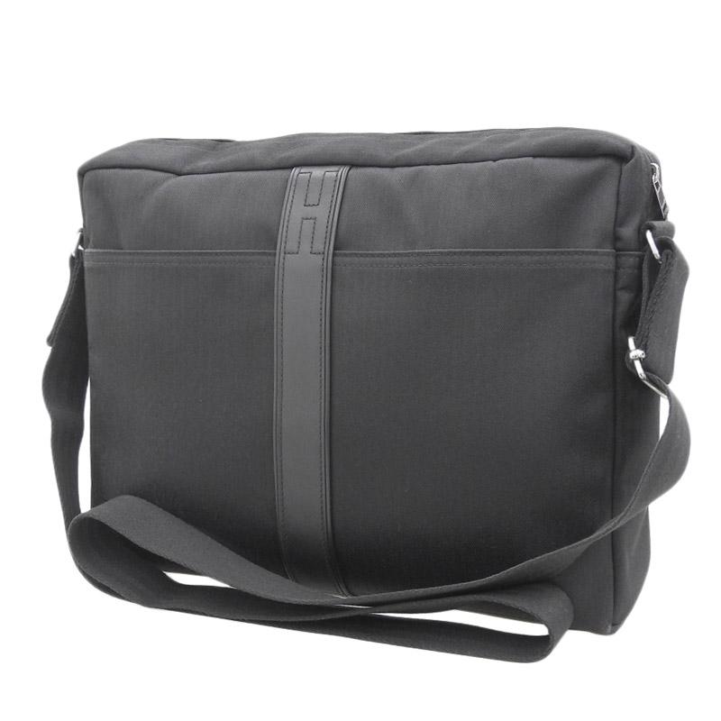 エルメス HERMES アカプルコバサス ショルダーバッグ 斜め掛けショルダー トワルシェブロン/レザー ブラック 中古 新入荷 HE0915 HERMES（エルメス） アカプルコバサス ショルダーバッグ 斜め掛け