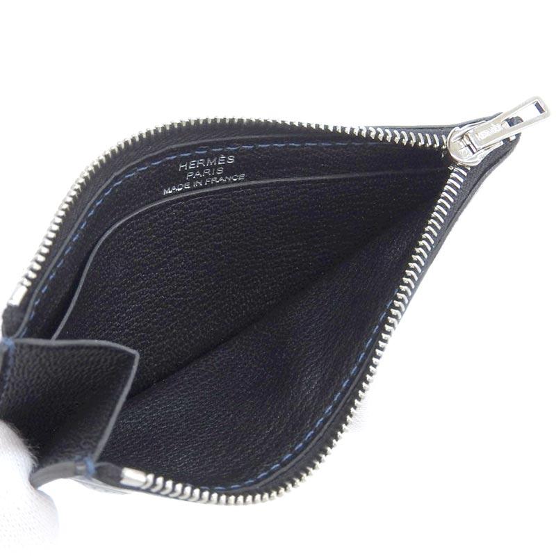 エルメス HERMES クロコダイル ケース カードケース レザー ブラック ネイビー ブルー B刻印 2023年 中古 新入荷 HE0916 HERMES（エルメス） クロコダイル コインケース カードケース レザー