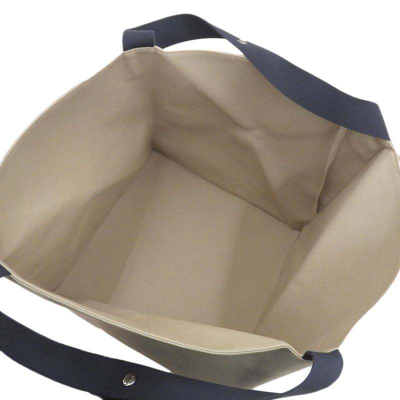 HERMES（エルメス） トートバッグ キャンバス ベージュ/ネイビー 中古