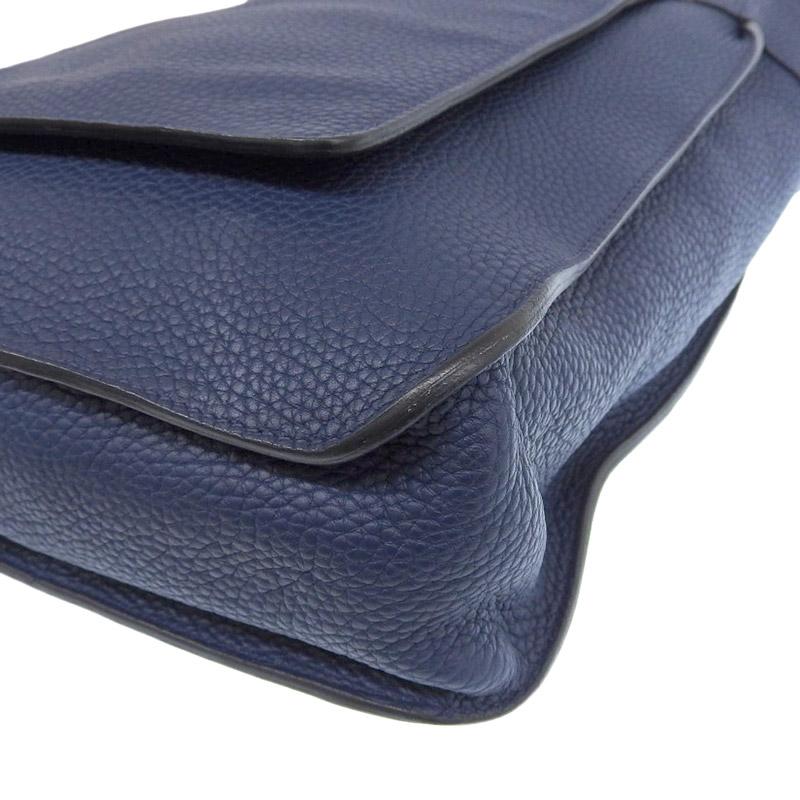 エルメス HERMES マルワリPM ショルダーバッグ レザー ブルー/ブラウン  