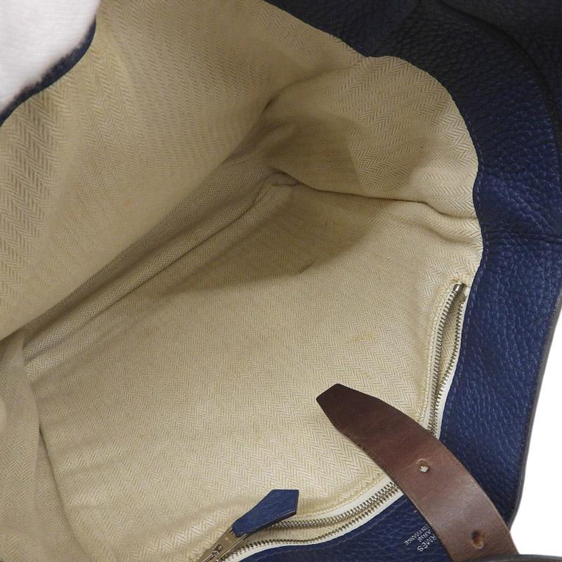 エルメス HERMES マルワリPM ショルダーバッグ レザー ブルー/ブラウン  