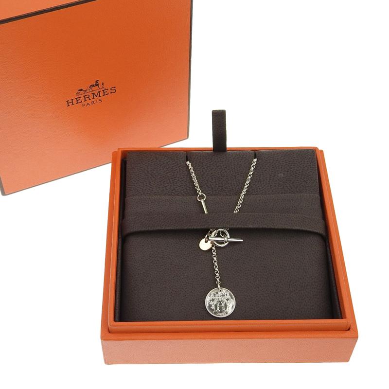 エルメス HERMES エクスリブリス ネックレス PM 美USED 美品 HERMES（エルメス） エクスリブリスネックレスPM ネックレス SV/K18